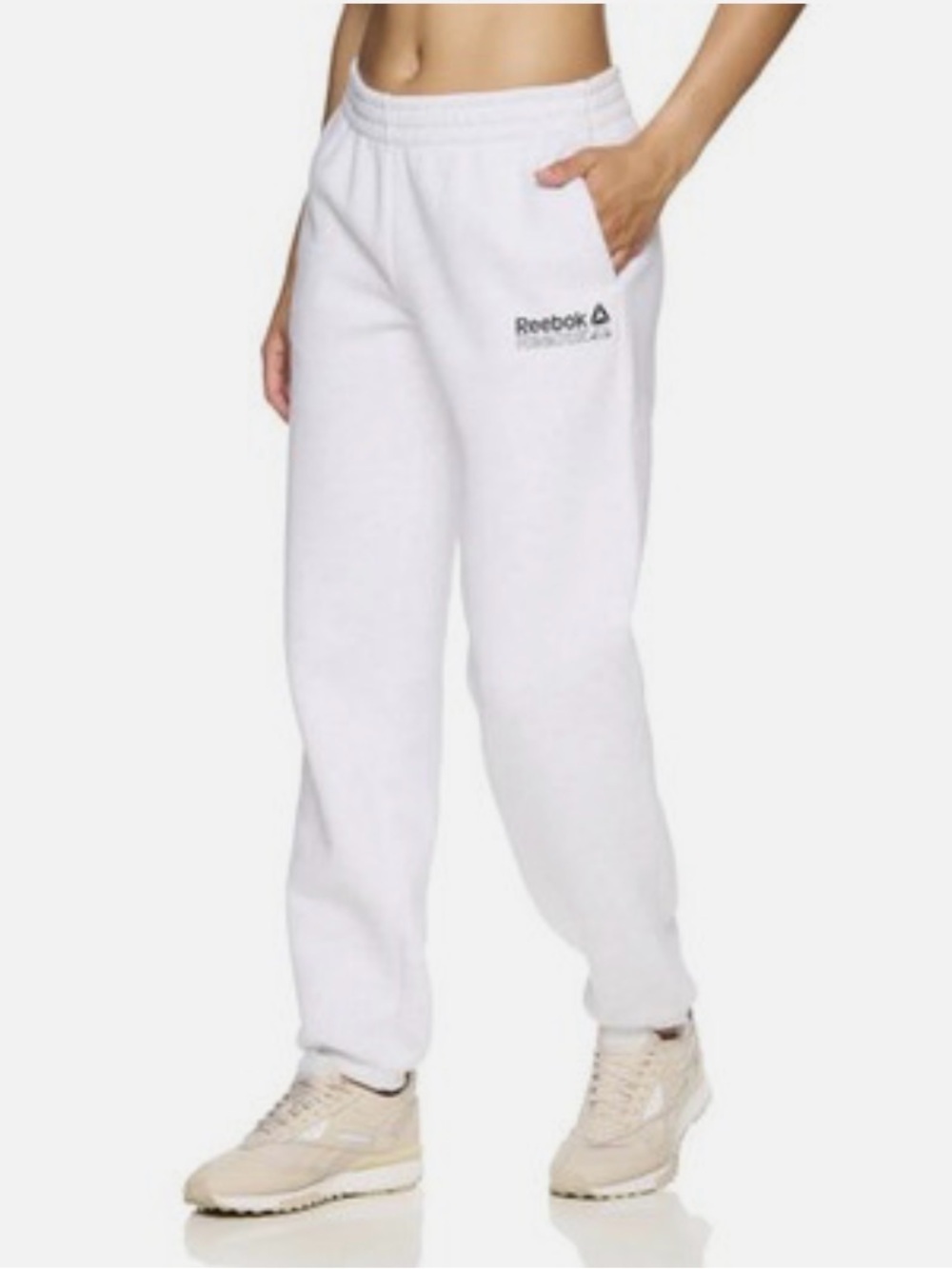 Reebok Light Gray Egret Premium After Class Sweat Joggers with Logo